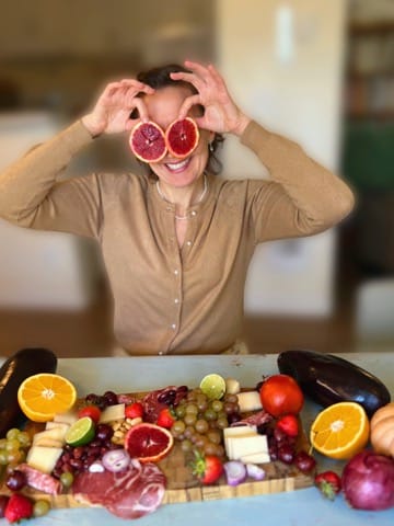 Alexia having fun with food